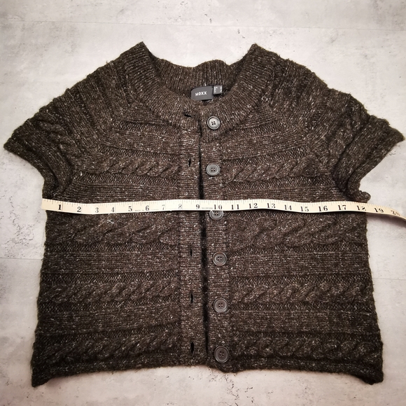 Grey Short Sleeve Knit Cardigan - Picture 7 of 9